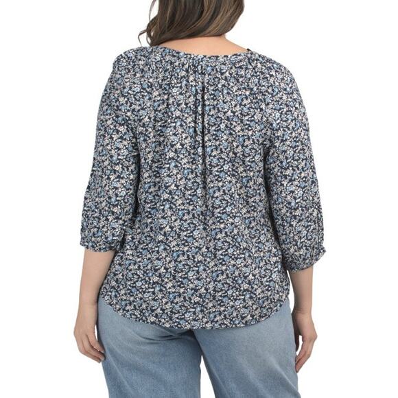 NWT Jones & Co Jones New York Plus Split Neck Floral Blouse - 1X - Picture 2 of 4
